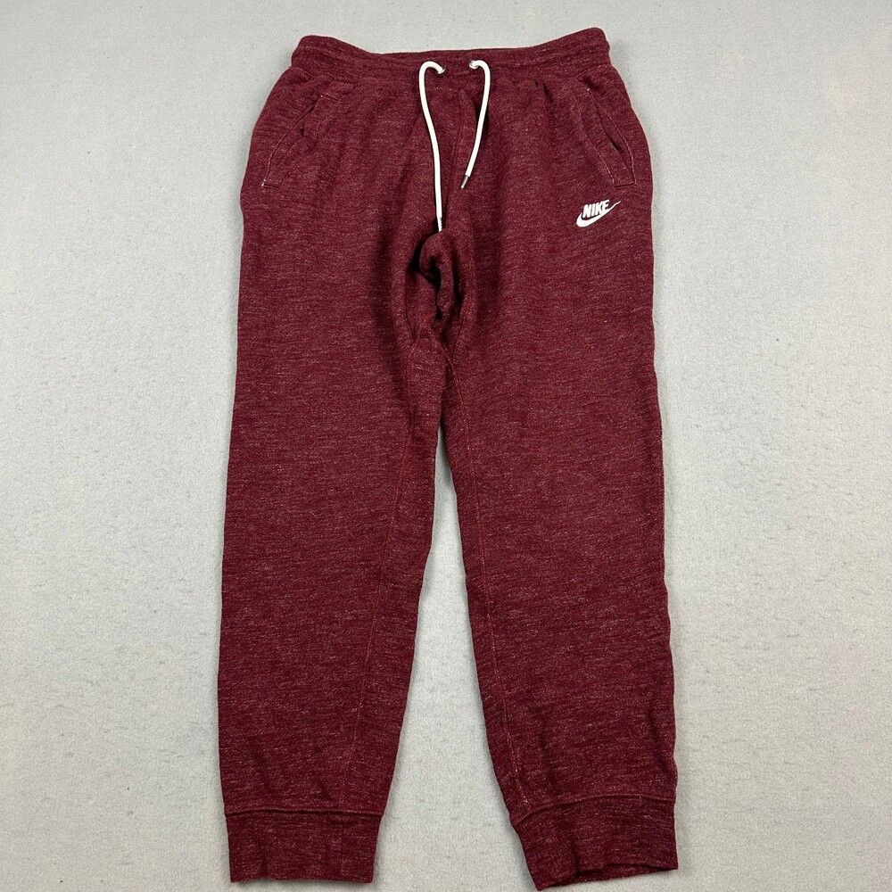 Nike Pants Men Large Red Heather Jogger Tapered Swoosh Embroidery Drawstring L